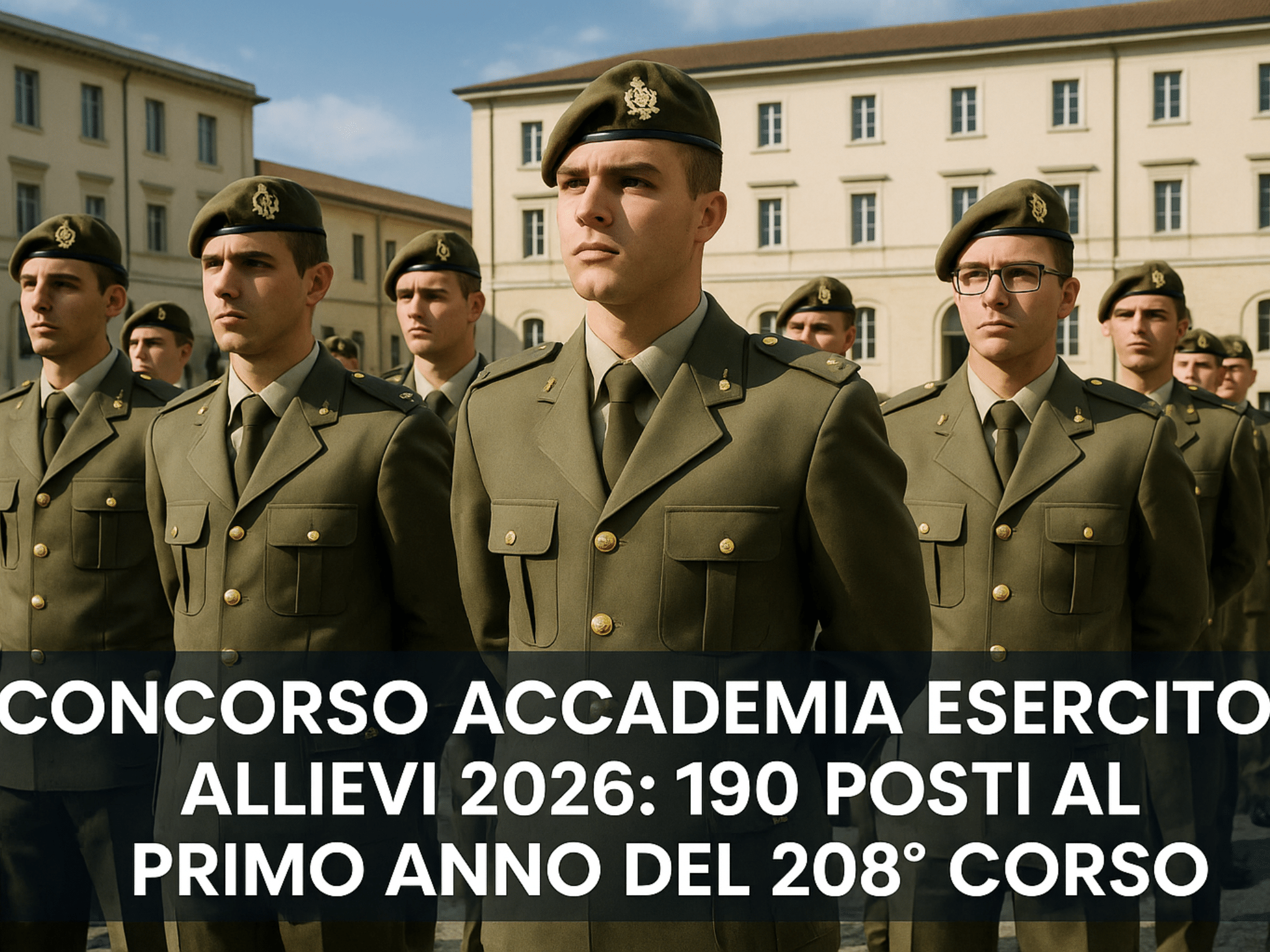Concorso Accademia Esercito 2026 - 190 posti Allievi Ufficiali