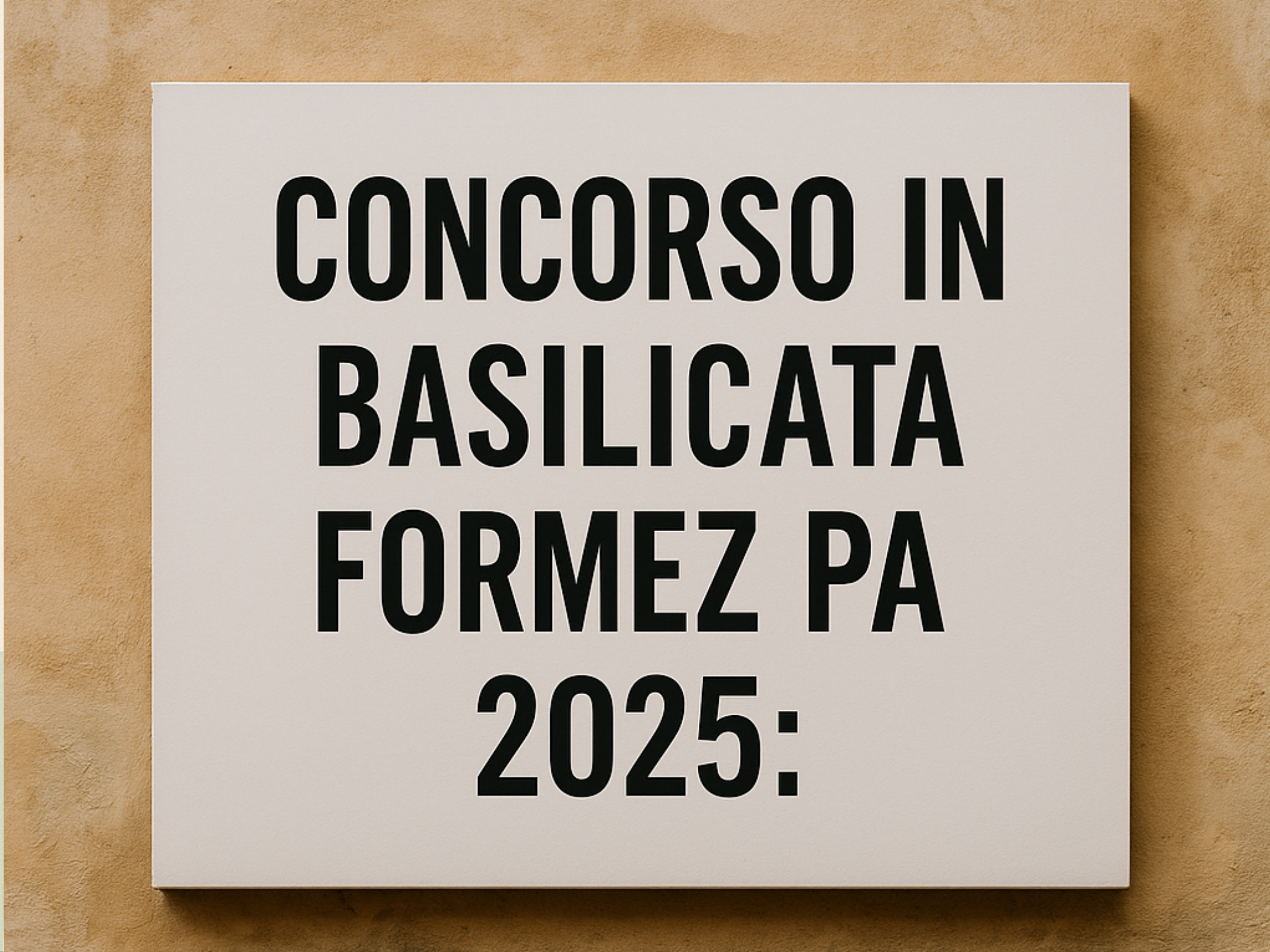 Concorso in Basilicata Formez PA 2025