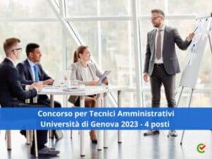 Concorso per Tecnici Amministrativi Università di Genova 2023 - 4 posti