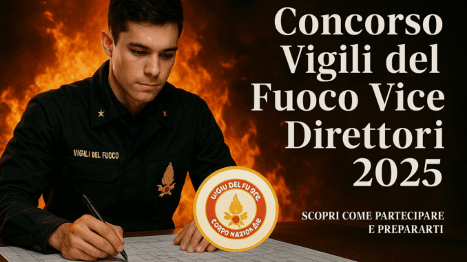 Concorso Vice Direttori Antincendi Vigili del Fuoco 2025: 38 posti per laureati