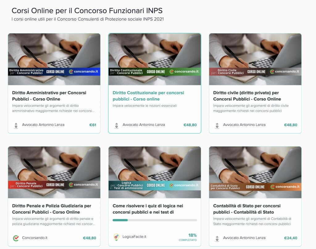 Corsi Online per Concorso INPS