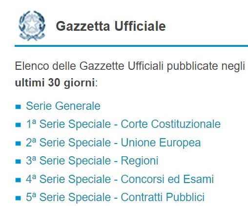 Gazzetta Ufficiale - Serie speciali