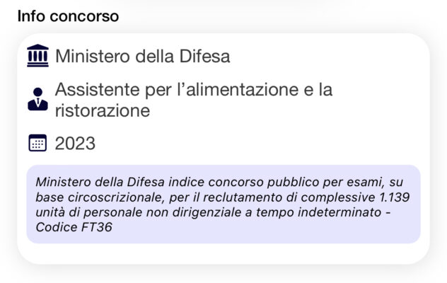 Banca dati (NON UFFICIALE) Concorso Ministero della Difesa 2023 - assistenti per l’alimentazione e la ristorazione