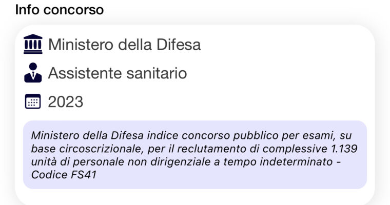 Banca dati (NON UFFICIALE) Concorso Ministero della Difesa 2023 - assistenti sanitari