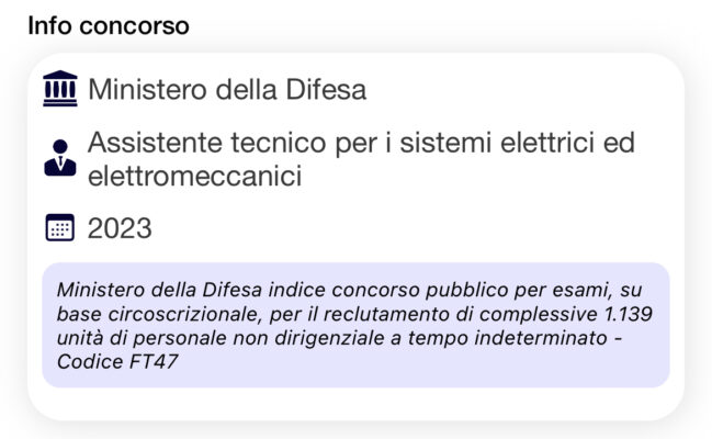 Banca dati (NON UFFICIALE) Concorso Ministero della Difesa 2023 - assistenti tecnici per i sistemi elettrici ed elettromeccanici