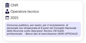 Concorso Operatori Tecnici CNR 2025