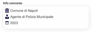 Quiz Concorso Comune di Napoli – Banca dati per Agente di Polizia Municipale
