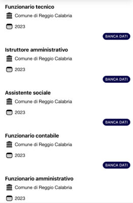 Banca dati Concorso Comune di Reggio Calabria