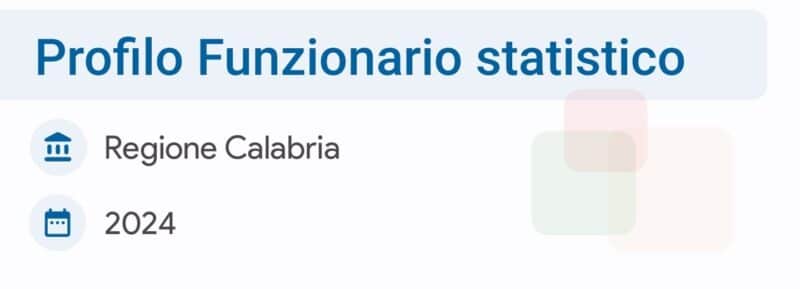 Quiz Concorso Regione Calabria – Banca dati per Profilo Funzionario statistico