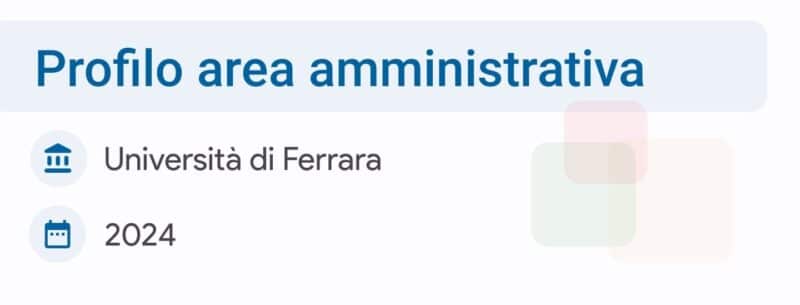 Banca dati di esercitazione Università di Ferrara - Profilo area amministrativa - 2024