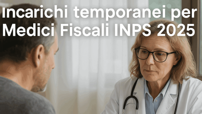 Incarichi temporanei per Medici Fiscali INPS 2025: 105 posti tra Lombardia, Puglia e Toscana