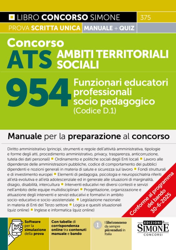 Manuale Concorso ATS Ambiti Territoriali Sociali 954 – Funzionari Educatori professionali socio pedagogici