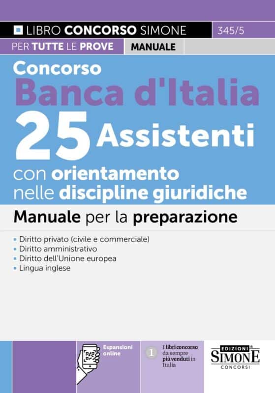 Manuale Concorso Banca d’Italia 25 Assistenti con orientamento nelle discipline giuridiche