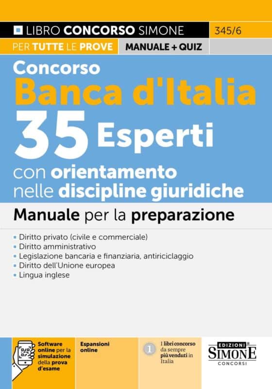 Manuale Concorso Banca d’Italia 35 Esperti con orientamento nelle discipline giuridiche