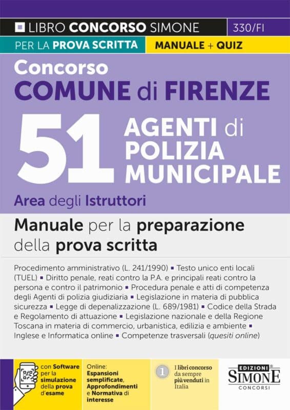 Manuale Concorso Comune Firenze – 51 Agenti di polizia municipale – Area Istruttori