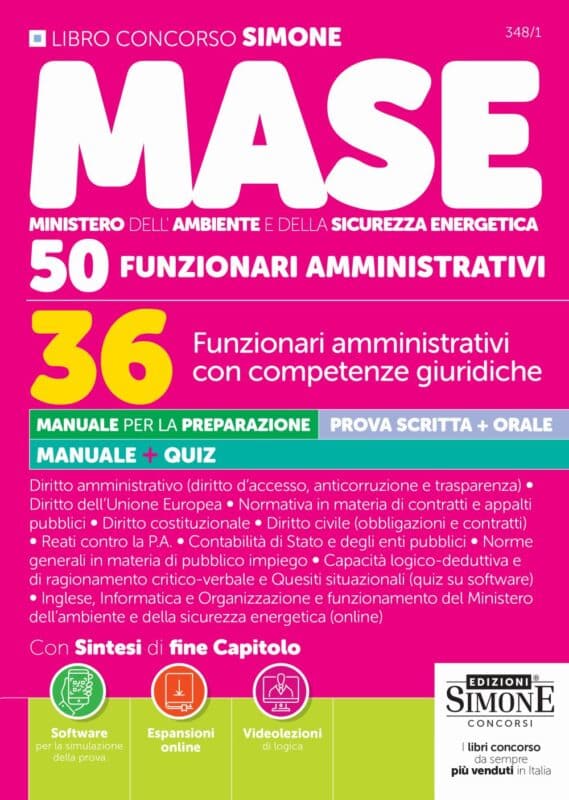 Manuale Concorso MASE – 50 posti – 36 Funzionari amministrativi con competenze giuridiche