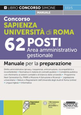 Manuale Concorso Università Sapienza di Roma Amministrativi Gestionale – Per la preparazione