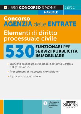 Concorso Agenzia delle Entrate – Elementi di diritto processuale civile – 530 Funzionari per servizi di pubblicità immobiliare – Manuale per la preparazione