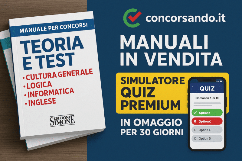 Acquista i manuali con il simulatore quiz in omaggio