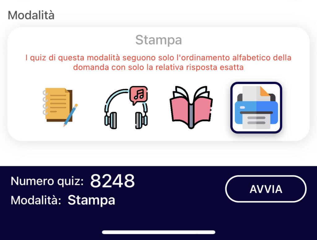 Modalità di Stampa banca dati