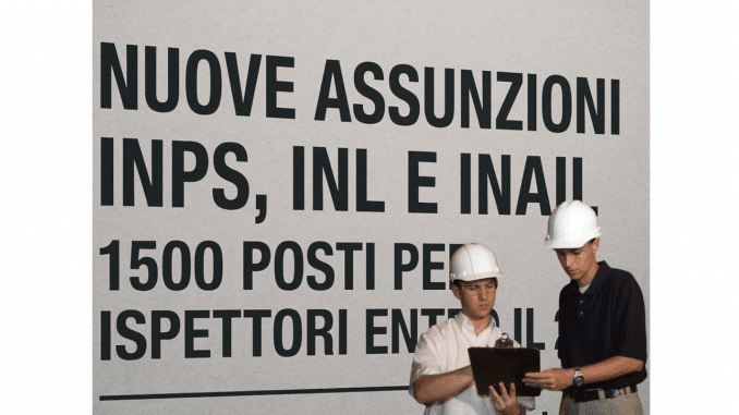 Nuove assunzioni INPS, INL e INAIL: in arrivo 1500 posti per Ispettori entro il 2025