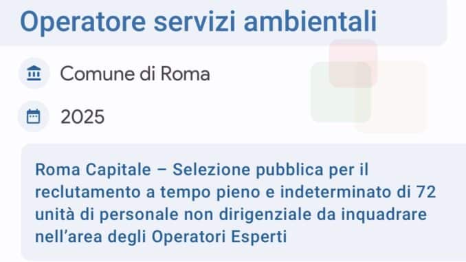 Operatore servizi ambientali 2025