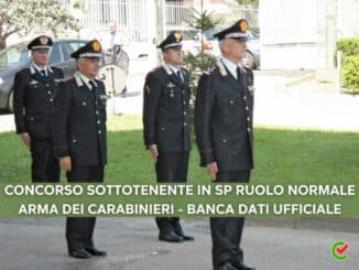 Quiz Concorso Sottotenente in SP ruolo normale dell'Arma dei Carabinieri