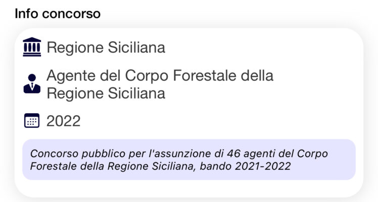 banca dati concorso regione siciliana - agente del corpo forestale