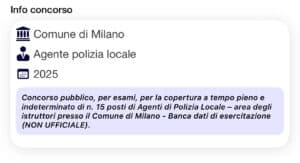 Banca dati di esercitazione (NON UFFICIALE) Comune di Milano - Agenti di Polizia Locale- 2025