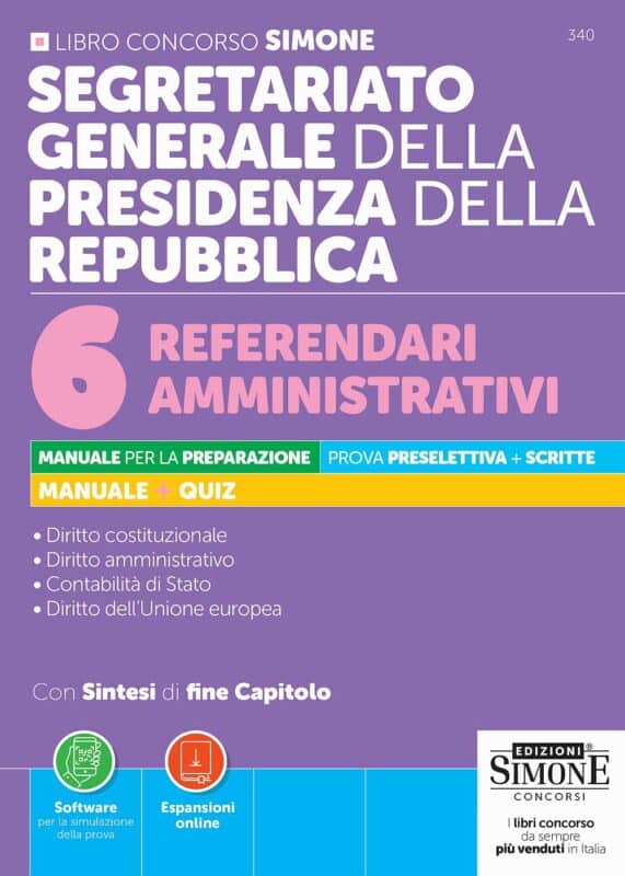 Manuale Concorso Referendari Amministrativi del Segretariato generale – Per la preparazione