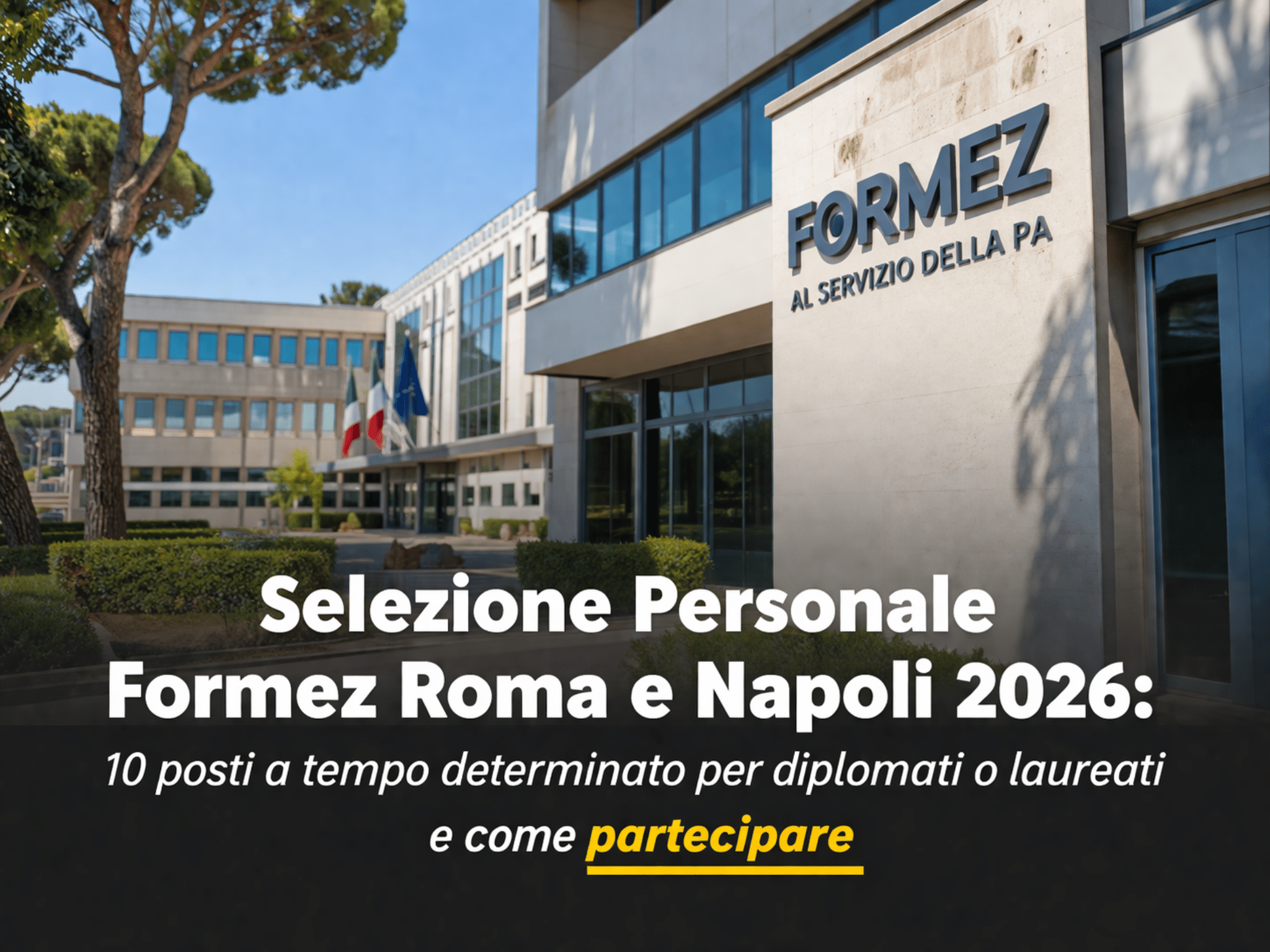 Selezione Personale Formez Roma e Napoli 2026: 10 posti a tempo determinato per diplomati o laureati