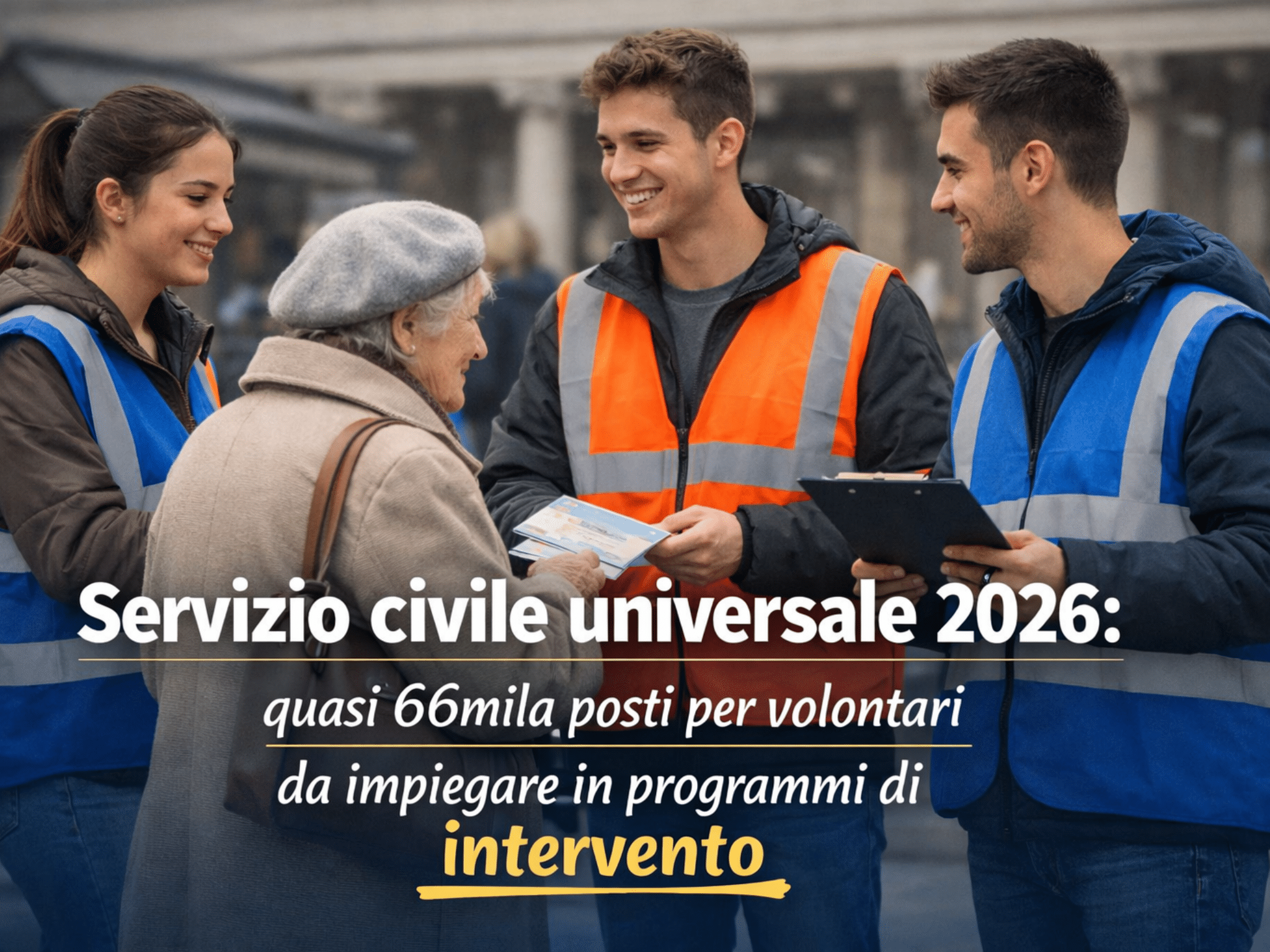 Servizio Civile Universale 2026: quasi 66mila posti per volontari