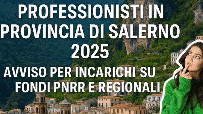 Short List Esperti e Professionisti in Provincia di Salerno 2025 – Avviso per incarichi su fondi PNRR e regionali