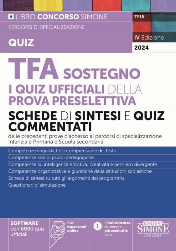Manuale TFA Sostegno 2022 – Quiz Ufficiali – Per la prova preselettiva