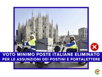 Voto minimo Poste Italiane eliminato - Per le assunzioni dei postini