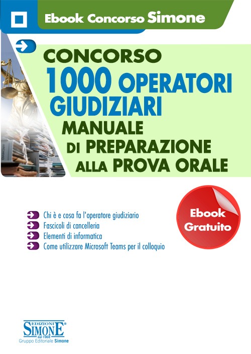 Ebook Gratuito – Concorso 1000 Operatori giudiziari – Manuale di preparazione alla prova orale