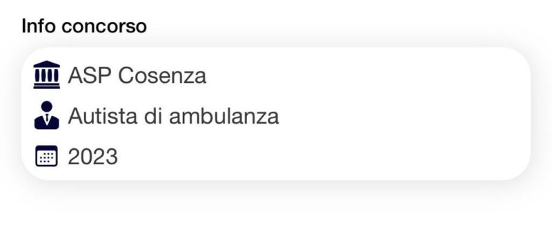 Concorso Autisti Ambulanza ASL Cosenza 2023 - banca dati