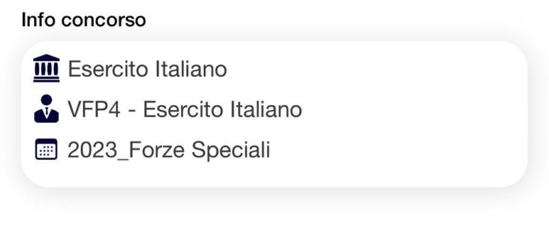 banca dati (UFFICIALE) Concorso Forze speciali VFP4 Esercito 2023