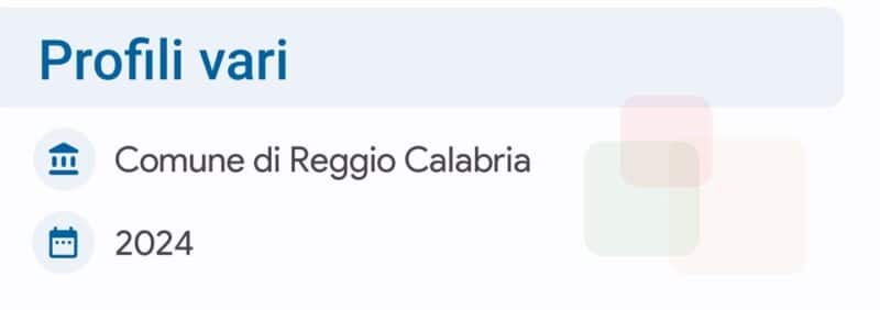 Banca dati di esercitazione per i bandi nel Comune di Reggio Calabria 2024