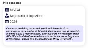 Banca dati di esercitazione (NON UFFICIALE) per Concorso MAECI Segretari di Legazione 2025