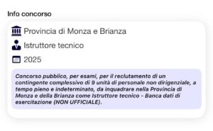 Banca dati di esercitazione per Istruttore tecnico - Concorso Provincia Monza e Brianza 2025