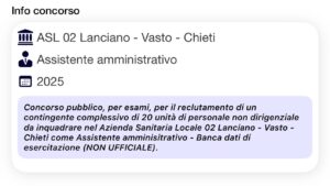 banca dati di esercitazione (NON UFFICIALE) - Concorso ASL Lanciano - Vasto - Chieti