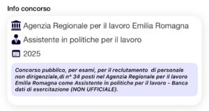 Banca dati di esercitazione (NON UFFICIALE) per Concorso Agenzia Lavoro Emilia Romagna 2025