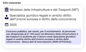 Banca dati di esercitazione (NON UFFICIALE) - Concorso MIT Funzionario Specialista giuridico-legale in ambito diritto dell'Unione Europea