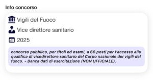 Banca dati di esercitazione (NON UFFICIALE) Concorso Vice Direttori Sanitari Vigili del Fuoco 2025