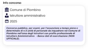Banca dati di esercitazione (non ufficiale) Concorso Comune Piombino Istruttori Amministrativi