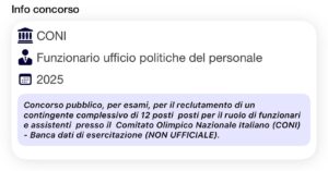 Banca dati di esercitazione (NON UFFICIALE) per profilo Funzionario ufficio politiche del personale