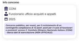 Banca dati di esercitazione (NON UFFICIALE) per profilo di Funzionario ufficio acquisti e appalti
