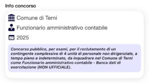 Banca dati di esercitazione (NON UFFICIALE) per Funzionari Amministrativi - Concorso Comune di Terni 2025