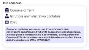 Banca dati di esercitazione (NON UFFICIALE) per Istruttori Amministrativi - Concorso Comune di Terni 2025